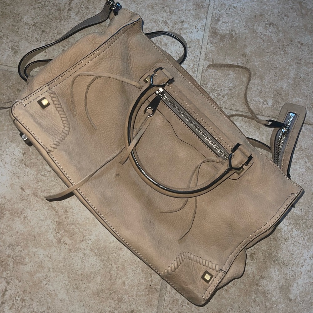 Rebecca Minkoff beige/camel suede hang bag! ALMOST NEW